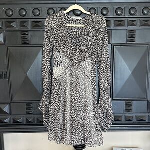 NWT Philosophy Di Lorenzo Serafini Leopard Ruffle Dress US Sz 2/ IT Sz 38